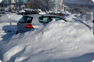 Aufgehäufte Schneemassen auf der Schwäbischen Alb